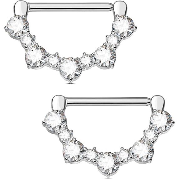 OUFER Titanium Nipple Rings 14g Jewelry Barbell Clicker