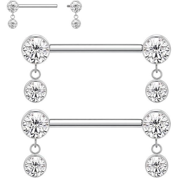 FUNLMO Titanium Nipple Piercing Jewelry (14G)