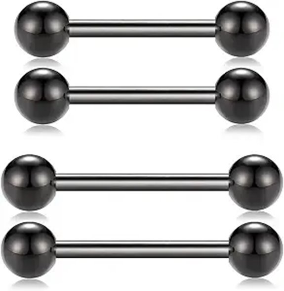 G23 Titanium Barbell & Nipple Rings 14G 9 Colors