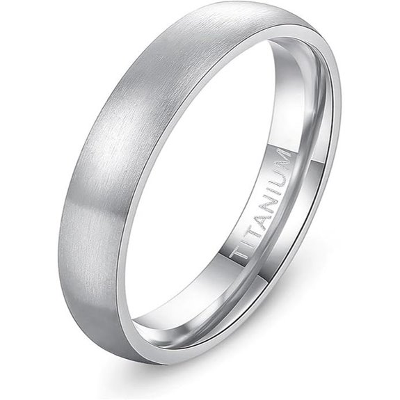 TIGRADE Titanium Wedding Band Brushed Dome Size 4-14.5