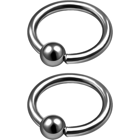 MATIGA 2Pcs Titanium Captive Bead Ring Piercing