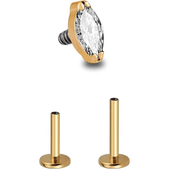 FINE4U Titanium Cartilage Earring with Clear CZ