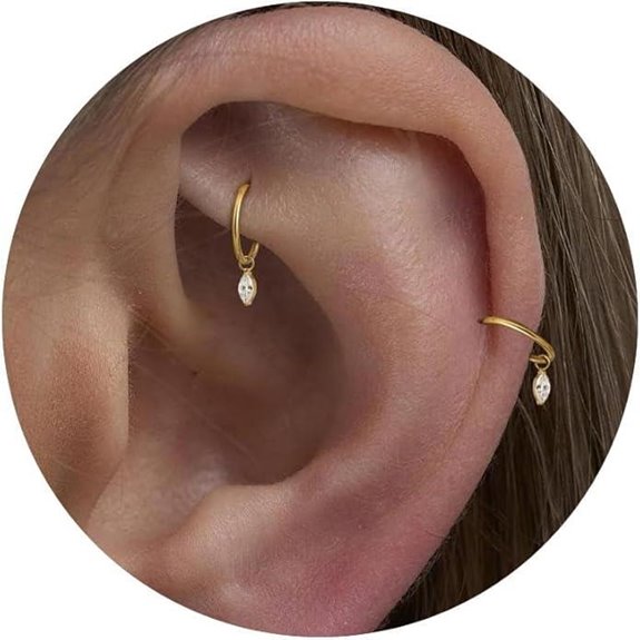 Titanium Dangle Hoop Earrings for Cartilage & Helix