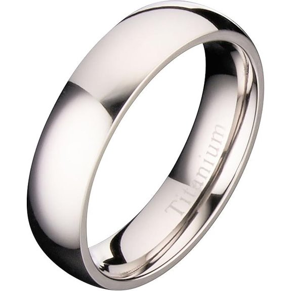 Titanium Wedding Band Comfort Fit Mirror Finish