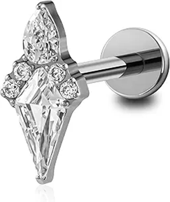 FINE4U Titanium Conch & Helix Piercing Studs