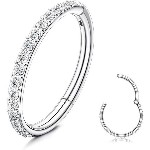 SAILIMUE Titanium CZ Nose & Cartilage Hoop Jewelry