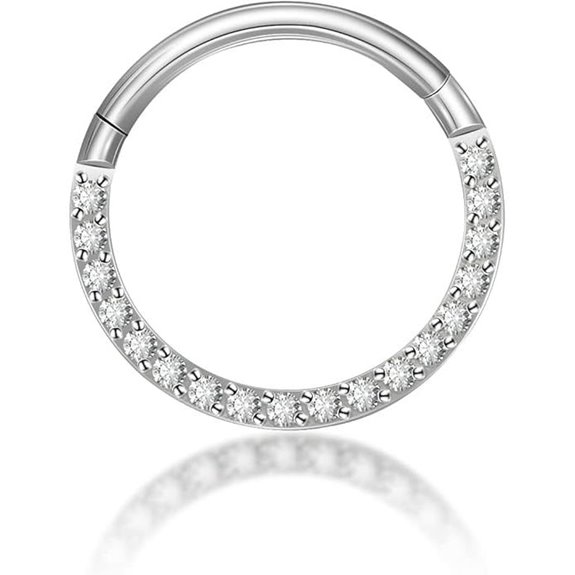 TGNEL Titanium Septum Daith Earrings with CZ Hinged Hoop