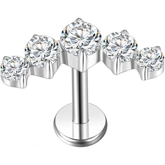 G23 Titanium Flat Back Earrings Cartilage Helix Lip Jewelry