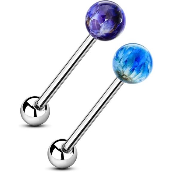 COCHARM 2pcs G23 Titanium Tongue Rings for Women