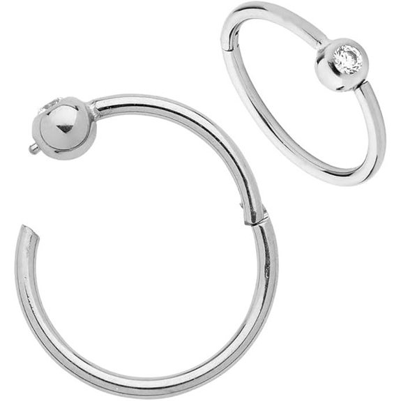 Titanium 18G Gem Ball Septum & Cartilage Piercing