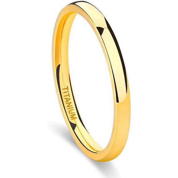TIGRADE Titanium Wedding Band 2-8mm 18k Gold Plated