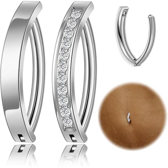 REVOLIA Titanium Belly Button Rings 14G Hypoallergenic