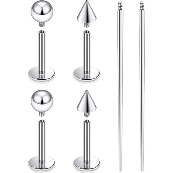 titanium lip and nose set