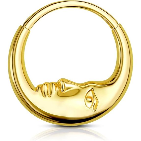 COCHARM Moon Face Titanium Nose Ring Hoop