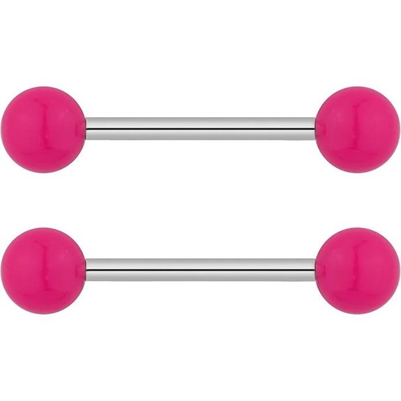 Forbidden Body Jewelry Titanium Double Ball Nipple & Tongue Rings