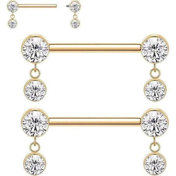 PEAKLINK Titanium Nipple Piercing Jewelry (14G)