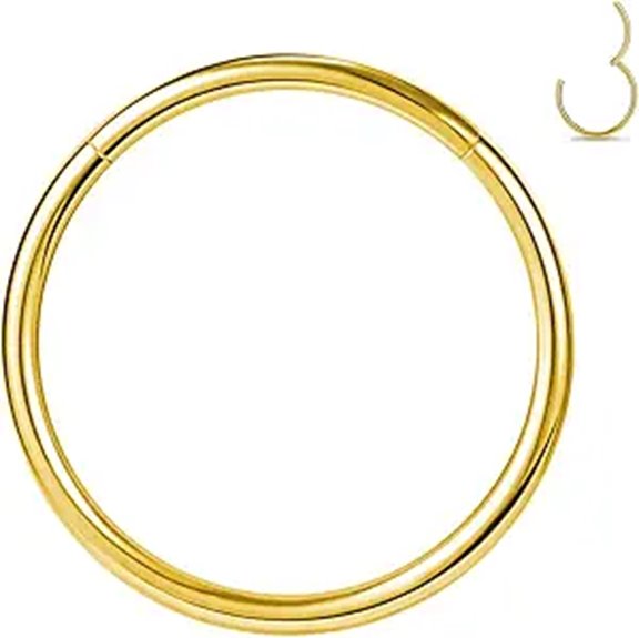 Titanium Nose Hoop Piercing Jewelry (Multiple Sizes)