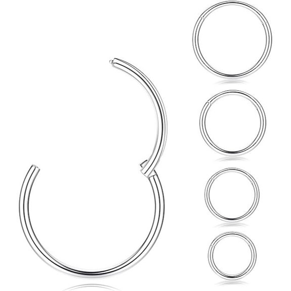 MILACOLATO 5Pcs Titanium Nose Rings for Piercing
