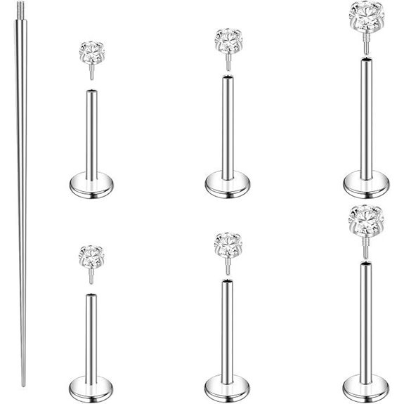 titanium nose piercing set