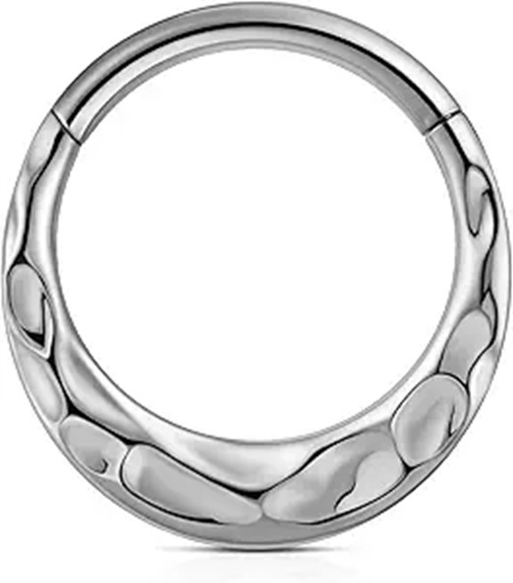 FINE4U Titanium Nose Ring Hoop for Daith & Septum