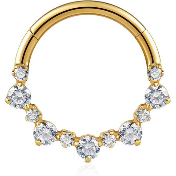 FINE4U 1PC ASTM F136 Titanium Nose Ring Hoop 16G 8mm 10mm for Daith Septum