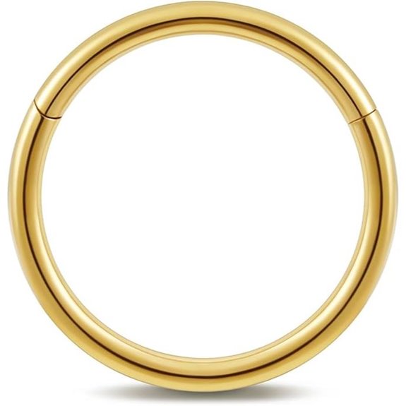 FINE4U Titanium Nose Rings Piercing Jewelry (6mm-8mm)