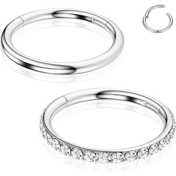 WYR G23 Titanium Nose Rings 2-Pack Hypoallergenic Jewelry