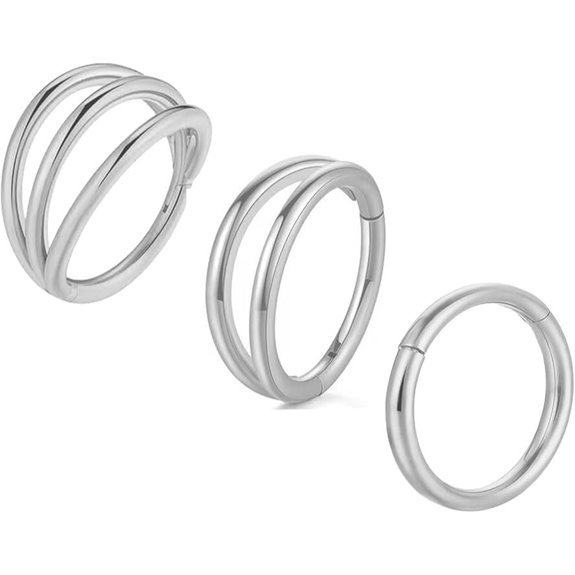SHOWNICE 3PCS Titanium Nose Rings for Men & Women