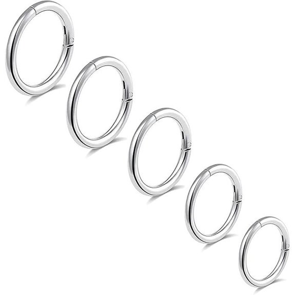 5Pcs Titanium Nose Rings Hinged Clicker Set
