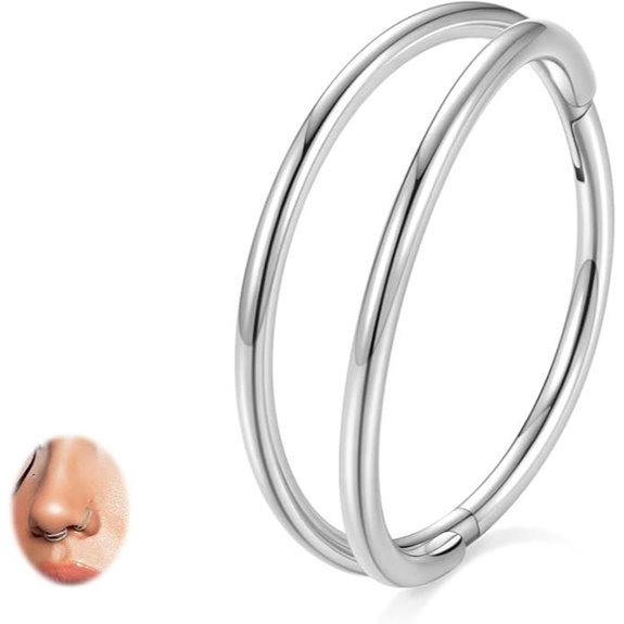 Double Hoop Titanium Nose & Septum Piercing Jewelry
