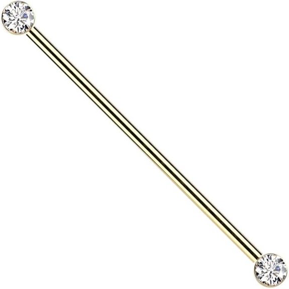 Pierced Owl Titanium Threadless CZ Barbell