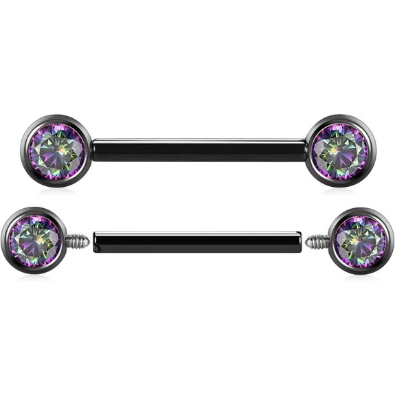 FUNLMO Titanium Nipple & Tongue Piercing Jewelry Set