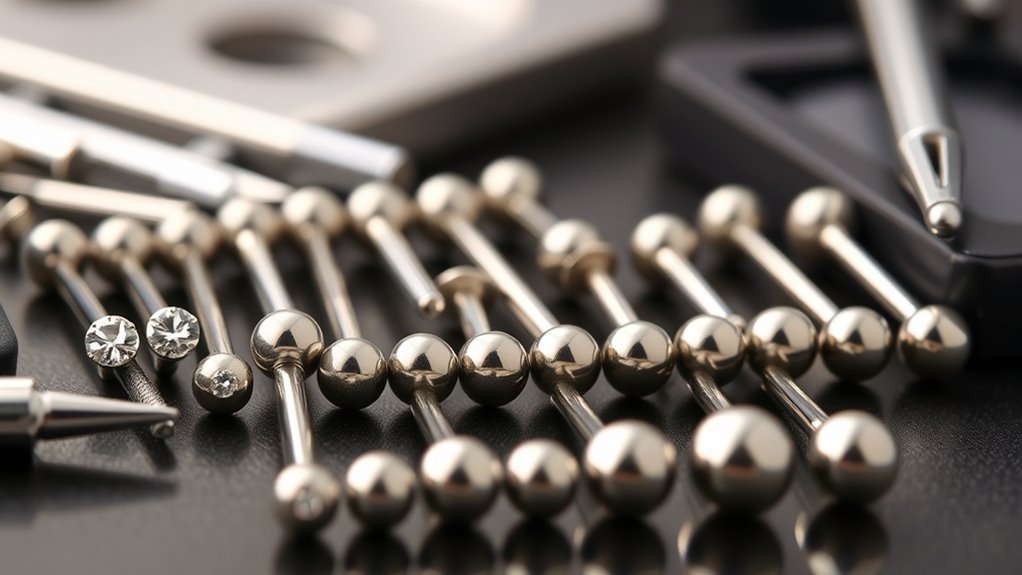 titanium piercing stud selection