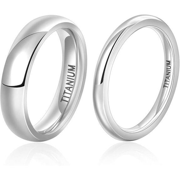 Lantine Titanium Stackable Wedding Ring Set (Size 4-10)