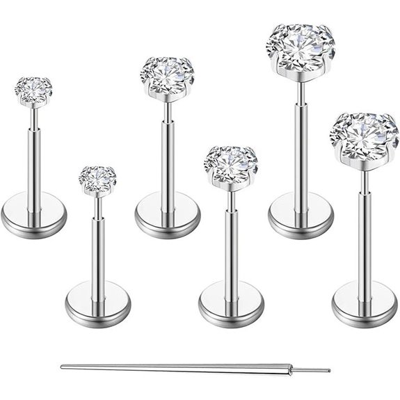 20G Titanium Threadless Piercing Jewelry for Women Men