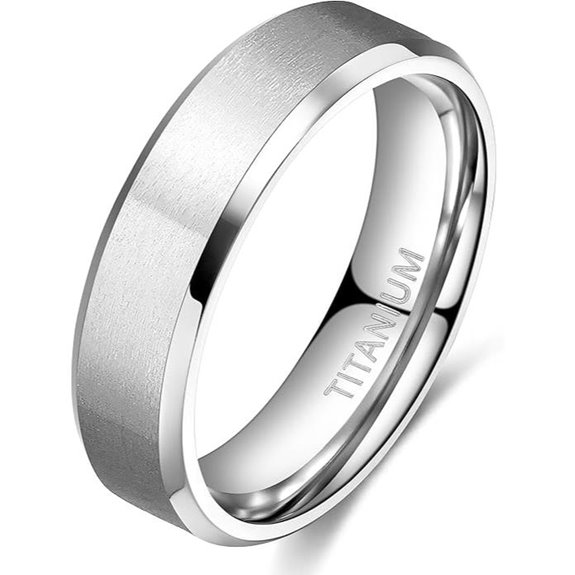 TIGRADE Titanium Wedding Bands in Various Sizes