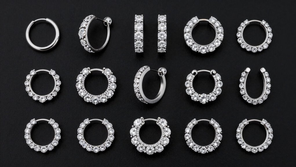 top diamond nose hoop styles