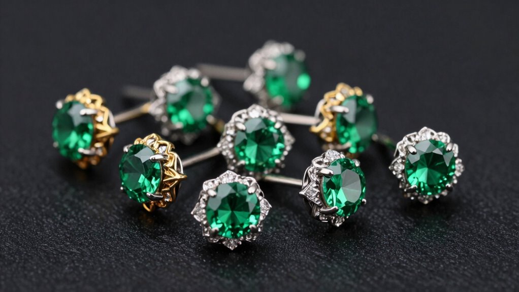 top emerald nostril studs