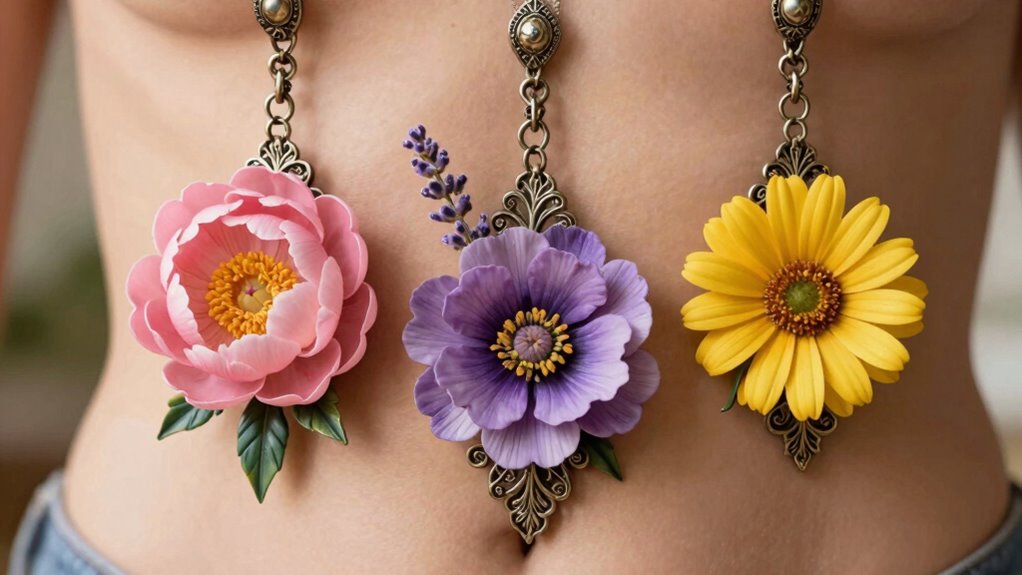 top flower belly dangle styles