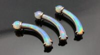 top opal navel barbells