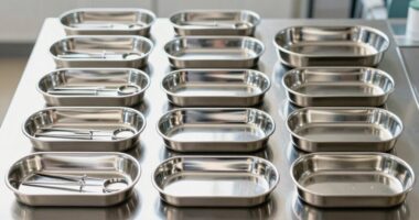 top stainless instrument tray sets