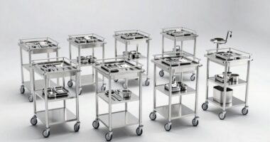 top stainless instrument trolleys
