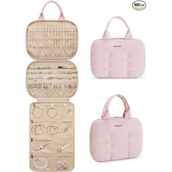 BAGSMART Travel Jewelry Organizer with Zipper Pockets