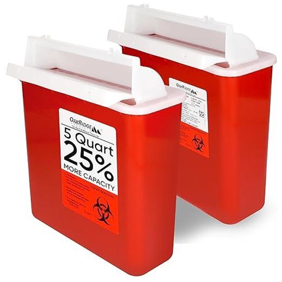 Oakridge 2-Pack 5 Quart Sharps Disposal Containers
