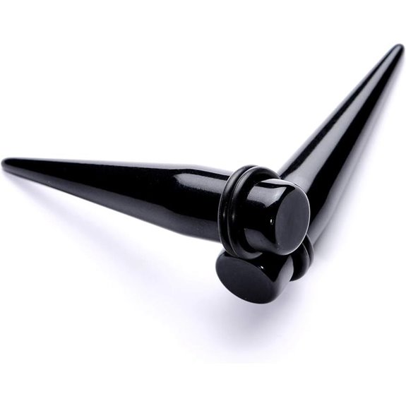 Unisex Ear Gauges Stretching Kit Black Acrylic