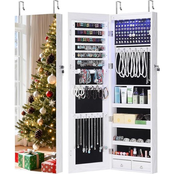 GISSAR Wall-Mounted Jewelry Cabinet with Lights