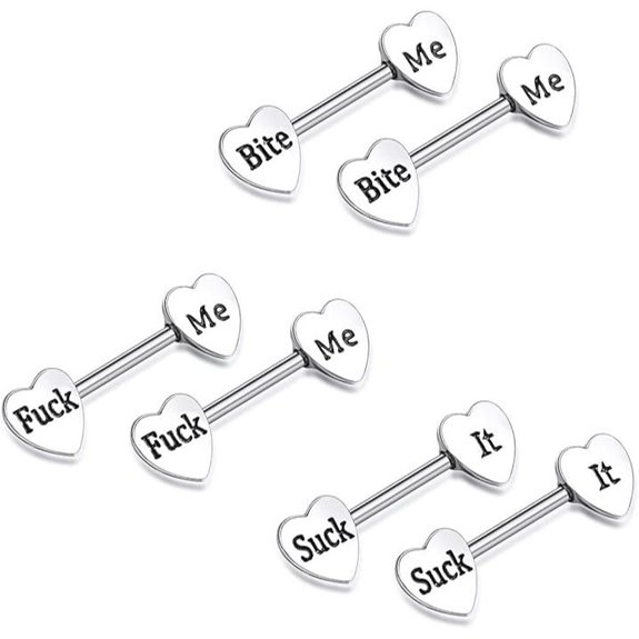 Hicarer Women’s Nipple & Tongue Piercing Jewelry Set