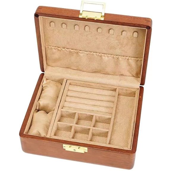 Bescott Wooden Jewelry Box with Lock and Key