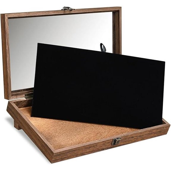 MOOCA Wooden Jewelry Display Case with Velvet Pad