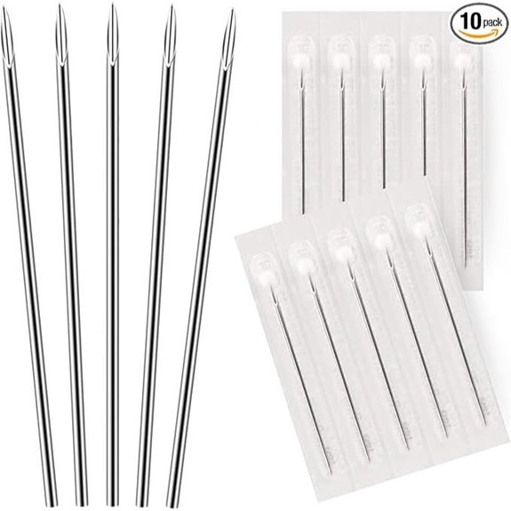 BodyJ4You 10PC Piercing Needles 18G Sterile Stainless